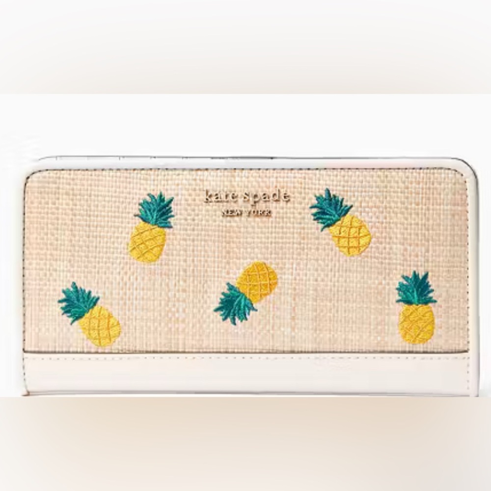 Kate Spade ♠️ Darcy Large Slim Pineapple Bifold Wallet
